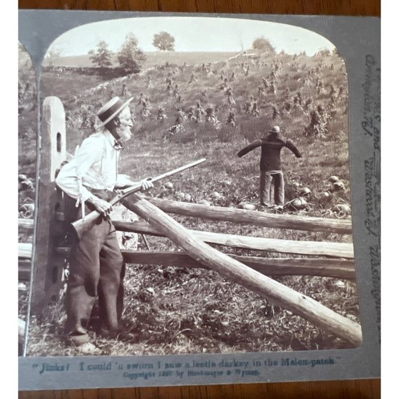 Stereocard 1897 Black Americana Farmer Humor Stereoview Card - Picture 2 of 5